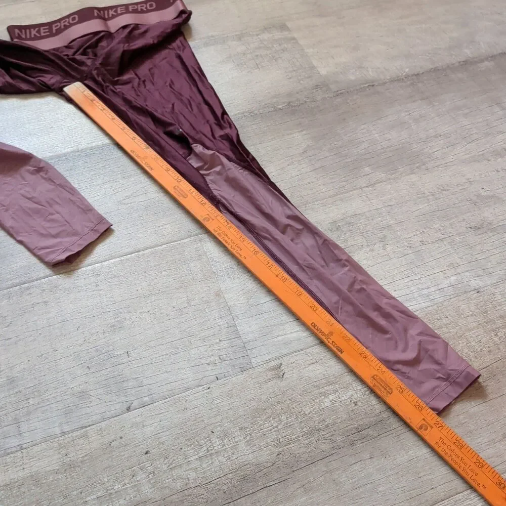 Nike Pro HyperCool Glamour Training Tights Burgundy Pink Colorblock Size S